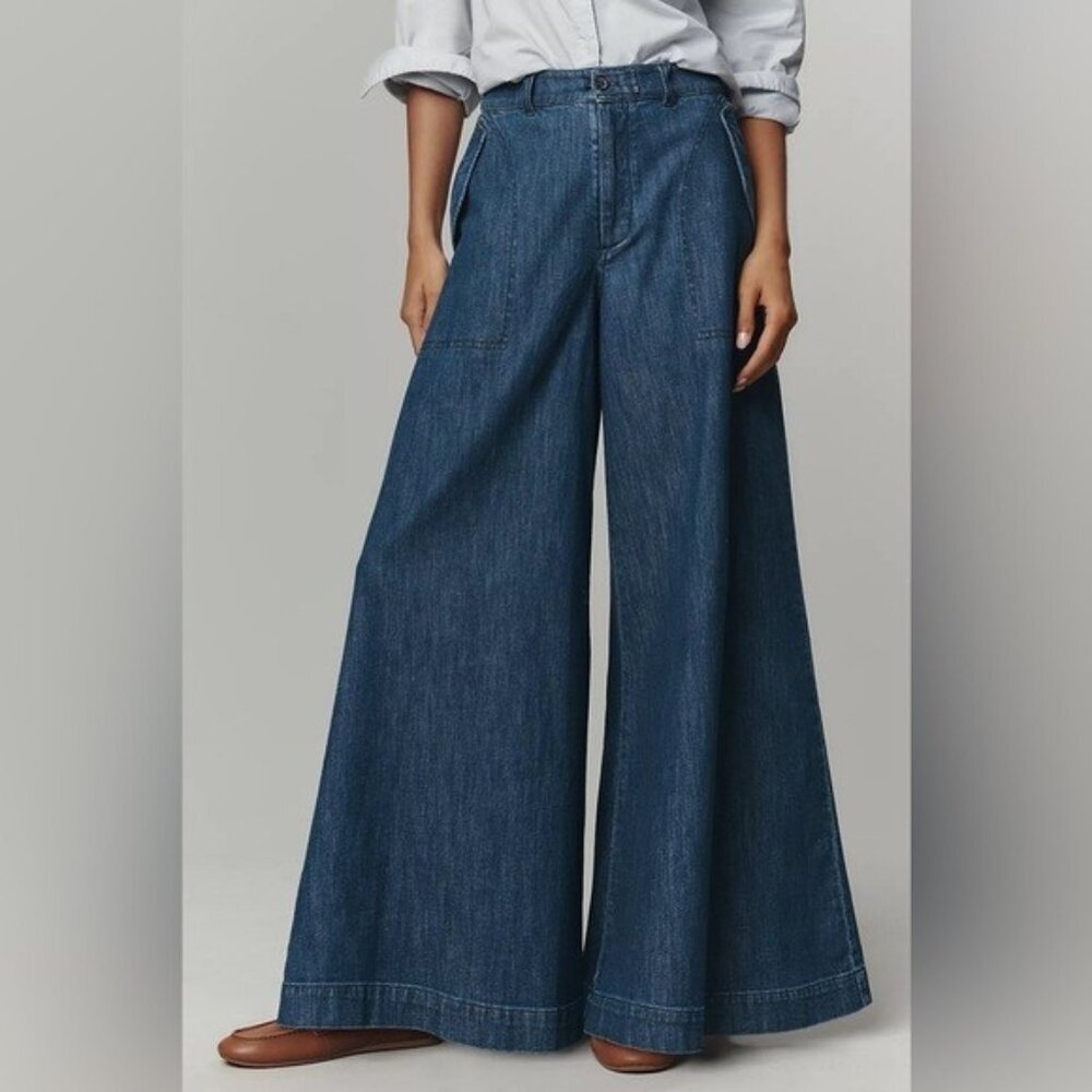 NWT Size 29 - Pilcro 99% Cotton High-Rise Wide-Leg Jeans (NWT US$ 158)